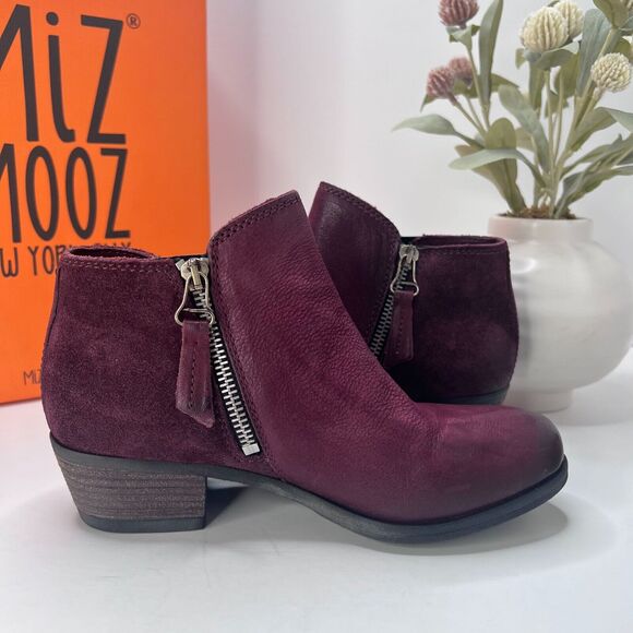 Miz Mooz Bangkok Leather Ankle Boot Side Zip Eggplant 111225 Women EU 36/5.5 NWB - Picture 7 of 11